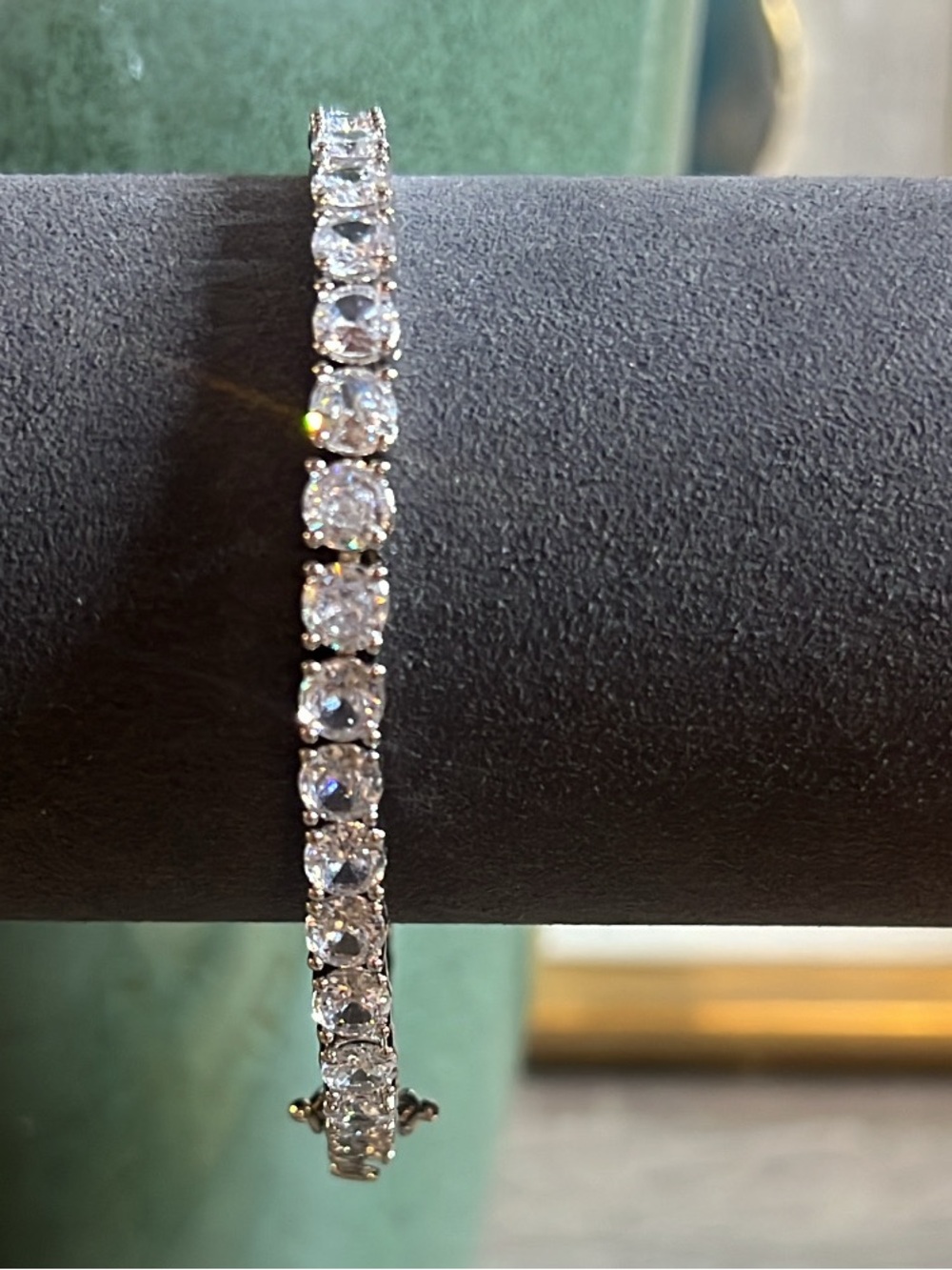 Cubic Zirconia Silver Tennis Bracelet with Clear Stones - Picture 1 of 5